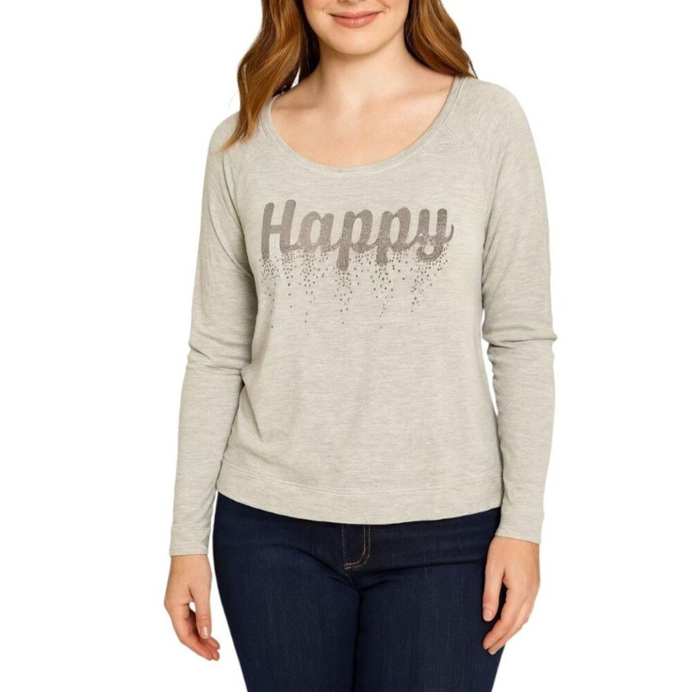 Maurices Woman’s “Happy” Long Sleeve Shirt | Medium